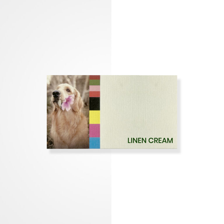 Linen white and cream visiting cards with textured finish and premium professional business card design