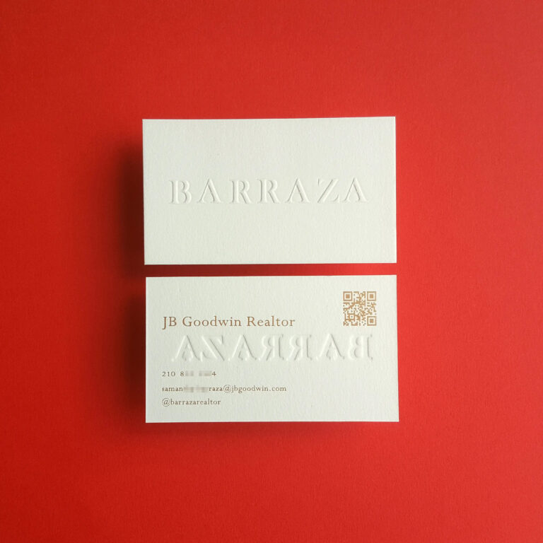Embossed Visiting Cards with raised texture premium finish and elegant business branding