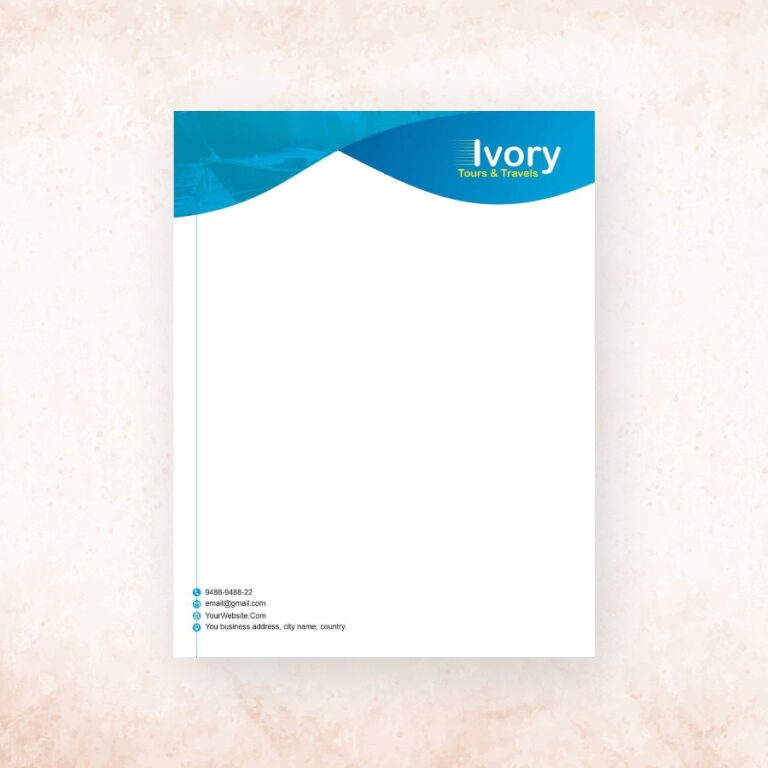 Professional letterhead printing with custom business branding and premium quality paper