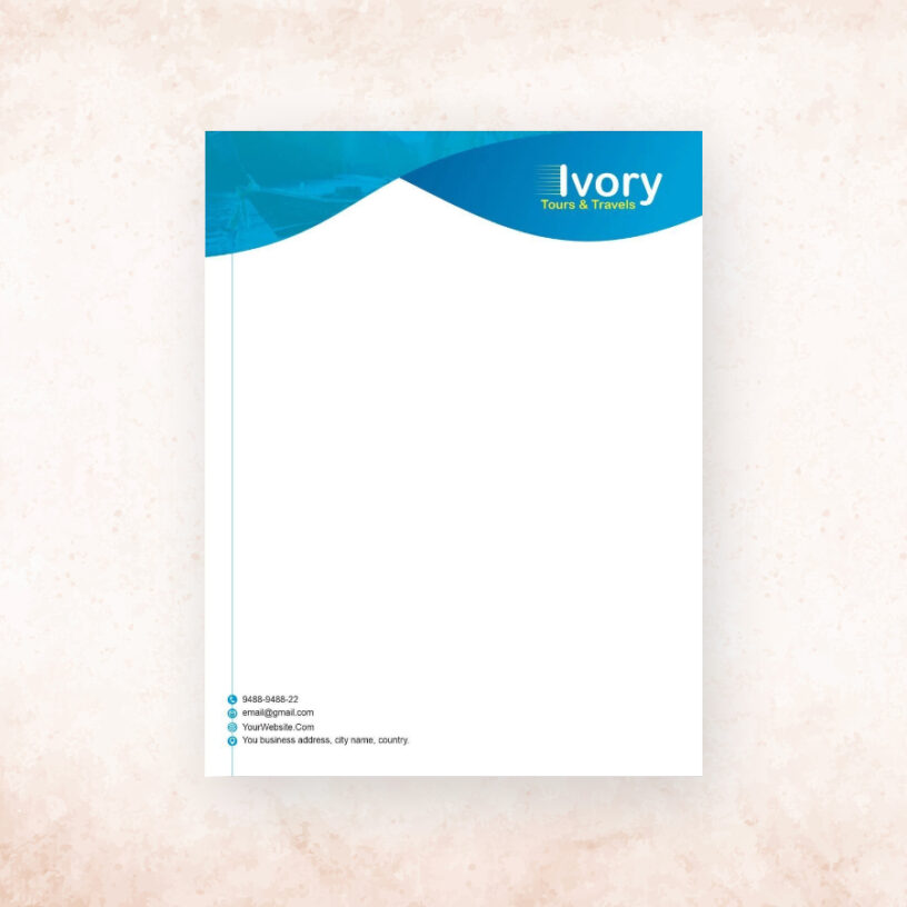 Professional letterhead printing with custom business branding and premium quality paper