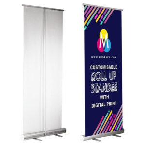 Professional roll up standee printing for business promotions, exhibitions, retail branding, and marketing events in Chennai by Krista Print.