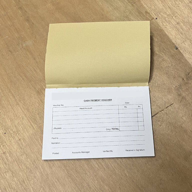 Cash Voucher printing with custom business payment and receipt voucher design